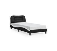 Vidaxl Cadre De Lit Avec Tête De Lit Noir Et Blanc 90x200cm Similicuir Multicolore