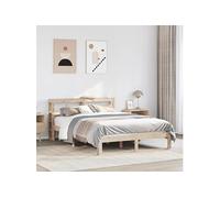 Bedframe met hoofdbord massief grenenhout 140x190 cm3306039