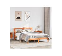 Cadre de Lit et Tête de Lit Adulte Chambre Cire Marron Bois de Pin vidaXL