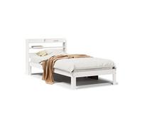 Bedframe met hoofdbord massief grenenhout wit 75x190 cm3306773