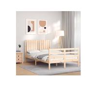 Bedframe met hoofdbord massief hout 120x200 cm3194761