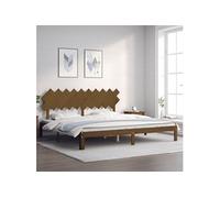 vidaXL Bedframe met hoofdbord massief hout honingbruin 200x200 cm3193749 Marron G