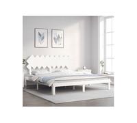 vidaXL Cadre de lit sans matelas blanc en pin massif