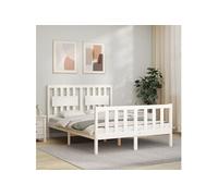 Vidaxl Cadre De Lit Sans Matelas Blanc Bois De Pin Massif Blanc