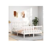 Vidaxl Cadre De Lit Sans Matelas Blanc Bois De Pin Massif Blanc