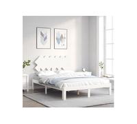Vidaxl Cadre De Lit Sans Matelas Blanc Bois De Pin Massif Blanc