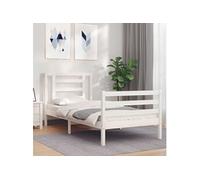 Vidaxl Cadre De Lit Sans Matelas Blanc Bois Massif Blanc