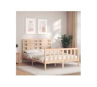 Bedframe met hoofdbord massief hout3192791
