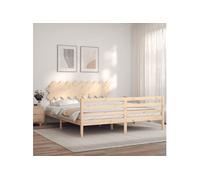 Vidaxl Cadre De Lit Sans Matelas Bois Massif Marron