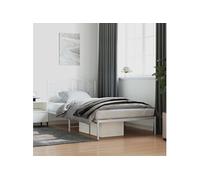 Vidaxl Cadre De Lit Métal Sans Matelas Et Tête De Lit Blanc 107x203 Cm Blanc