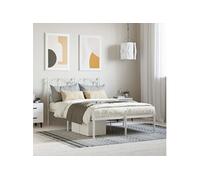 Bedframe met hoofdbord metaal wit 120x190 cm353485