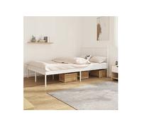 vidaXL Cadre de lit métal avec tête de lit blanc 120x200 cm