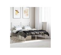Cadre de Lit Métal sans Matelas Adulte Sommier à Lattes Chambre Intérieur vidaXL