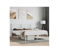 vidaXL Cadre de lit métal avec tête de lit blanc 140x200 cm 352530