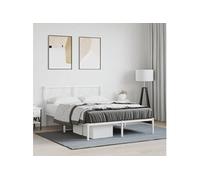 Cadre de Lit Métal avec Tête de Lit Double Adulte Chambre Noir 140x200 cm vidaXL