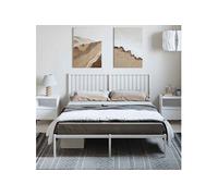Bedframe met hoofdbord metaal wit 150x200 cm350933