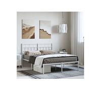 Cadre de Lit Métal sans Matelas Adulte Sommier à Lattes Chambre Intérieur vidaXL
