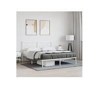 Cadre de Lit Métal avec Tête de Lit Double Adulte Chambre Noir 140x200 cm vidaXL