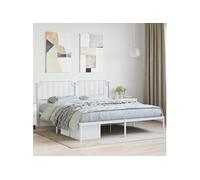 Bedframe met hoofdbord metaal wit 160x200 cm373939