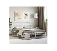Vidaxl Cadre De Lit Métal Avec Tête De Lit Blanc 180x200 Cm Blanc