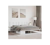 Bedframe met hoofdbord metaal wit 183x213 cm355615