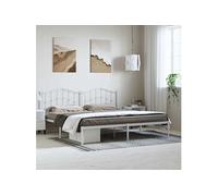 Bedframe met hoofdbord metaal wit 183x213 cm373843