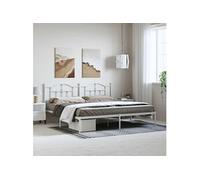 Vidaxl Cadre De Lit Métal Sans Matelas Et Tête De Lit Blanc 193x203 Cm Blanc