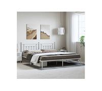 vidaXL Cadre de lit métal sans matelas et tête de lit blanc 193x203 cm