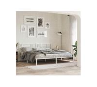 Vidaxl Cadre De Lit Métal Avec Tête De Lit Blanc 193x203 Cm Blanc