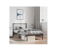 Cadre de lit métal avec tête de lit noir 100x190 cm vidaXL vidaXL