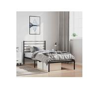 vidaXL Cadre de lit métal 352313 - tête de lit noir 100x190 cm