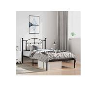 Bedframe met hoofdbord metaal zwart 100x190 cm353433