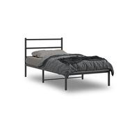 Vidaxl Cadre De Lit Métal Avec Tête De Lit Noir 100x200 Cm Noir