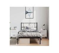 Vidaxl Cadre De Lit Métal Avec Tête De Lit Noir 100x200 Cm Noir