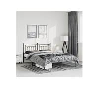Bedframe met hoofdbord metaal zwart 135x190 cm353536