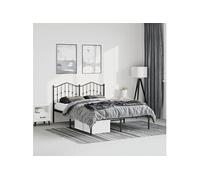 Vidaxl Cadre De Lit Métal Sans Matelas Avec Tête De Lit Noir 135x190cm Noir