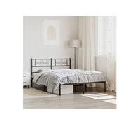 Vidaxl Cadre De Lit Métal Sans Matelas Avec Tête De Lit Noir 140x200cm Noir