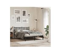 Vidaxl Cadre De Lit Métal Avec Tête De Lit Noir 140x200 Cm Noir