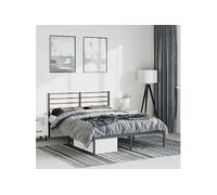 Bedframe met hoofdbord metaal zwart 150x200 cm352321