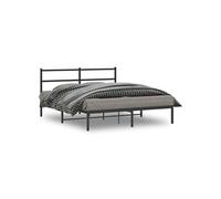 vidaXL Bedframe met hoofdbord metaal zwart 150x200 cm355367 Noir G