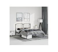 Bedframe met hoofdbord metaal zwart 150x200 cm373889