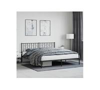 Bedframe met hoofdbord metaal zwart 180x200 cm374441