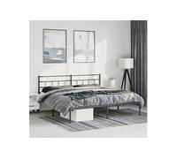 Vidaxl Cadre De Lit Métal Sans Matelas Avec Tête De Lit Noir 183x213cm Noir