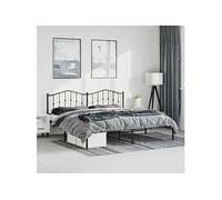 Bedframe met hoofdbord metaal zwart 183x213 cm373794