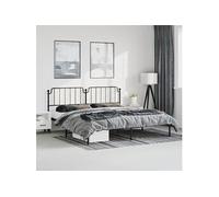 vidaXL Cadre de lit métal sans matelas avec tête de lit noir 183x213cm