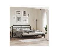 Bedframe met hoofdbord metaal zwart 183x213 cm377122