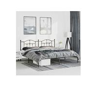 Bedframe met hoofdbord metaal zwart 193x203 cm353445
