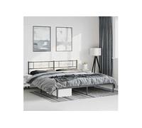 Bedframe met hoofdbord metaal zwart 193x203 cm355273