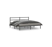 vidaXL Cadre de lit métal sans matelas avec tête de lit noir 193x203cm