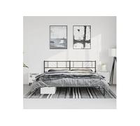 vidaXL Cadre de lit métal avec tête de lit noir 193x203 cm 372185